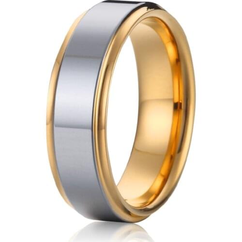 Gold and Silver Color Tungsten Ring women jewelry accessories anillos mujer 6mm width