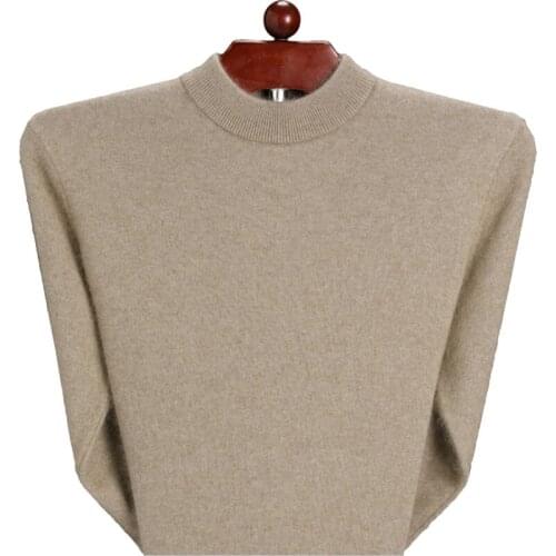 Winter Men Knitted Sweaters 95% Cashmere Male Warm & Thermal Wool Sweater Basic Solid Color Pullover Jumpers