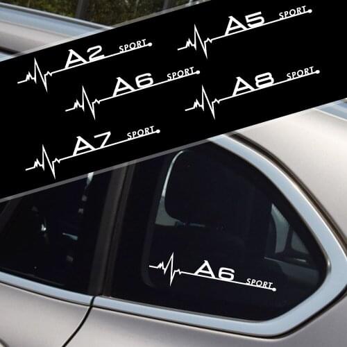 2PCS Car Styling Side Window Reflective PVC DIY Stickers Decals For Audi A1 A2 A3 A4 A5 A6 A7 A8 Q1 Q2 Q3 Q4 Q5 Q6 Q7 Q8