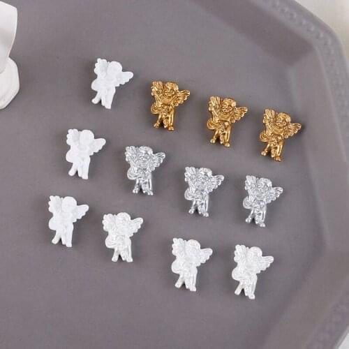 20pcs Vintage Baroque Cute Cupid Angel Pendant Drop Earring For Women Retro Resin Patch diy Jewelry Brooch Fitting Material