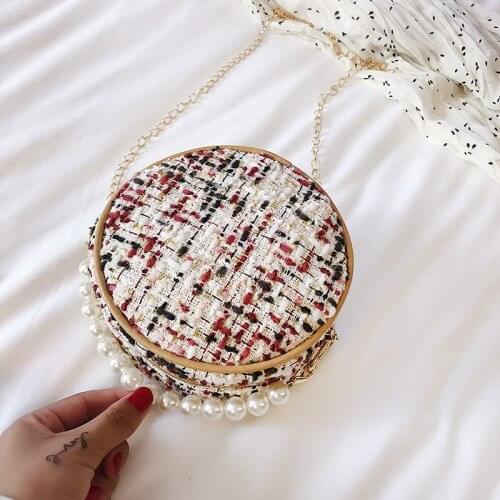 2021 Hot Sales Mini Shoulder Bag New Style Fashion Crossbody Bag Versatile Chain Pearl Handbag Small Round Bag for Lady