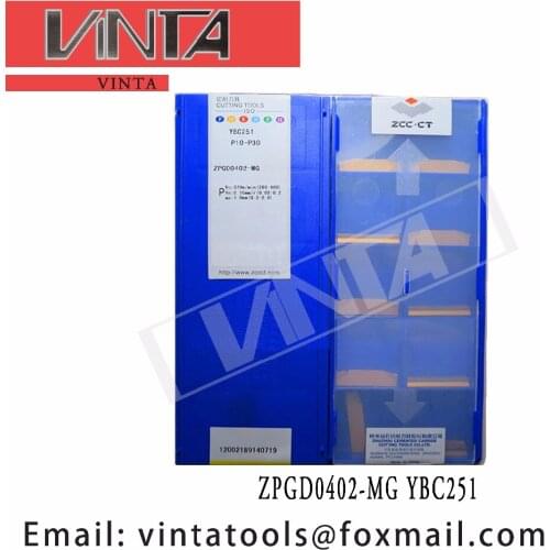 Free shipping high quality 10pcs/lots ZPGD0402-MG YBC251 cnc carbide grooving inserts