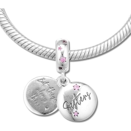 DIY Beads For Jewelry Making Forever Sisters Dangle Charm For Sterling Silver Jewelry Bracelets Woman Fashion Jewelry