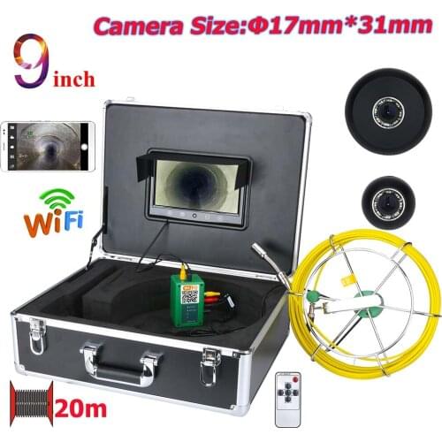 GAMWATER WiFi Wireless17mm Industrial Pipe Sewer Inspection Video Camera System 20M/30M/40M/50M 9 inch
