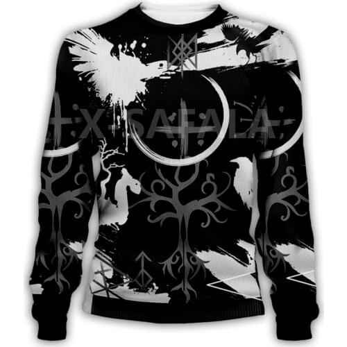 X-Safala Symbol of Viking Tattoo 3D All Printed Hoodie Man Women Harajuku Outwear Zipper Pullover Sweatshirt Casual Jacket