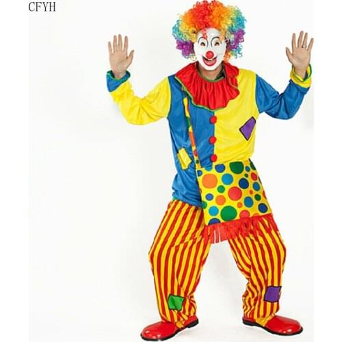 Clown Cosplay Costumes Clown Dance Costume Halloween Carnival Funny Party with Bag