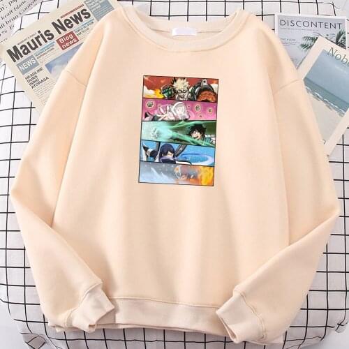 Hot Sale Loose Vintage Clothes My Hero Academia Cool Character Print Male Hooded Coldproof Vogue Men Sweatshirt Big Size Hoodie