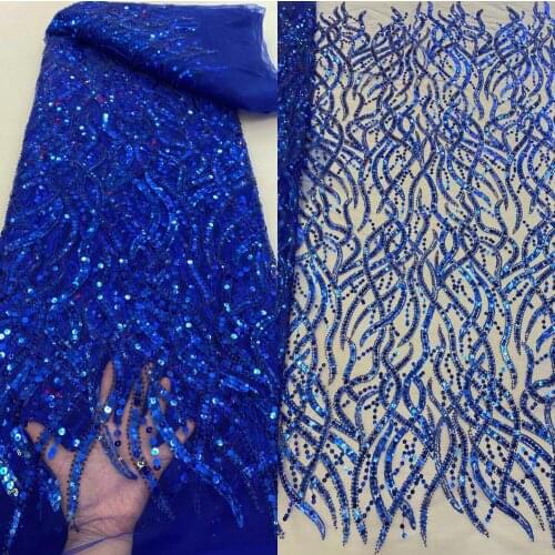 Best selling High quality french lace fabric wtih beads and sequins L-698882 African lace fabric for nigerian wedding