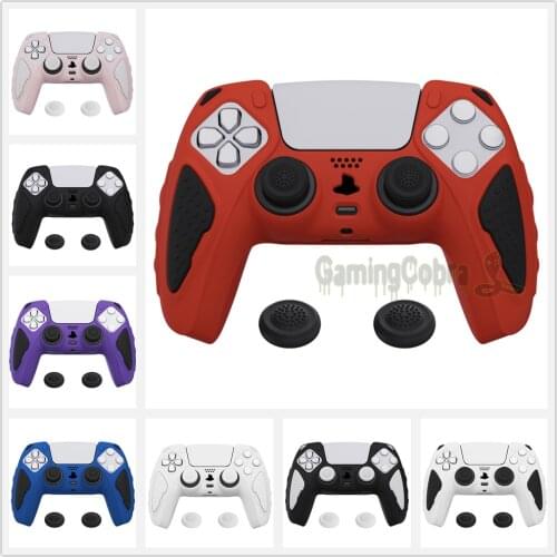 Knight Edition Anti-Slip Silicone Cover Skin Soft Rubber Case for PS5 DualSense Wireless Controller with Thumb Grip Caps