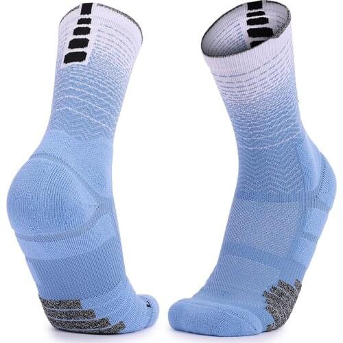 New Mens Cycling Socks Pure Color Breathable Fabric Sport Socks Outdoor Shock Absorption Protection Foot Basketball Socks