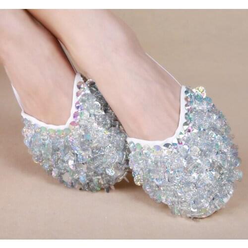 New design belly dance sequins Shoes for Ballet / Latin / Ballroom high quality ! Wholesale gold/silver S/M/L/XL