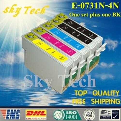 One set Plus One BK Compatible Cartridge For T0731N - T0734N , For Epson T13 TX121 C79 C90 C92 C110 CX3900 CX4900