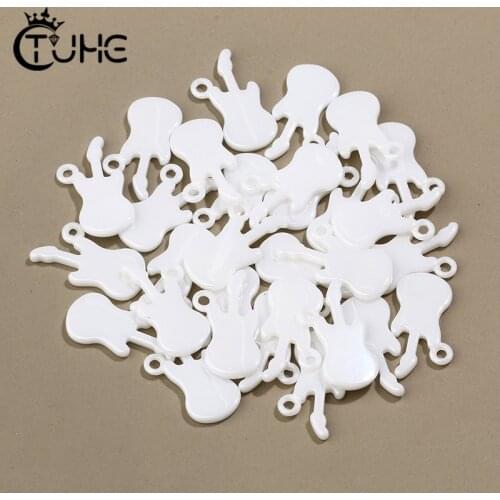 Wholesale Cute Ceramic Guitar Shape Beads For Jewelry Making Handmade DIY Bracelet Necklace Earrings Never Fade Smooth Material