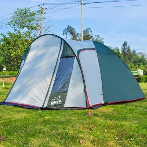 Outdoor Self-driving camping family tent 1hall 1Bedroom 3-4 Person Double layer Rainproof Windproof four Seasons Tent big space