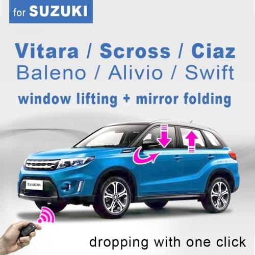 Car Window key Switch For SUZUKI Vitara Scross Ciaz Alivio Swift Car Power Window Closer lifter + Side Mirror Folder Folding kit