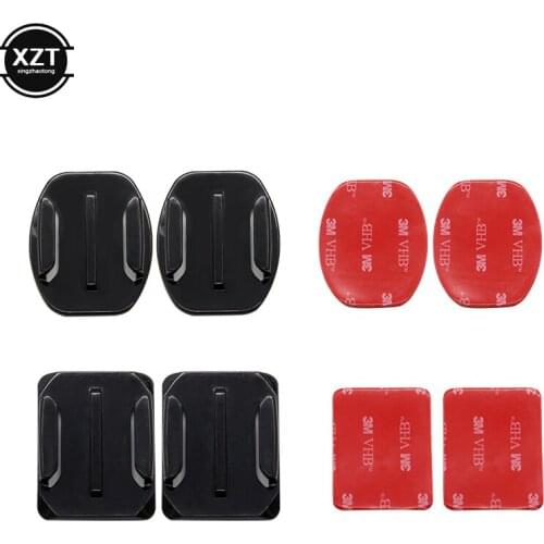 Flat Curved Base Mount and Adhesive Stickers Mount for GoPro Hero 8 7 5 Xiaomi Yi 4K Sjcam Sj4000 Go Pro Buckle Helmet Accessory