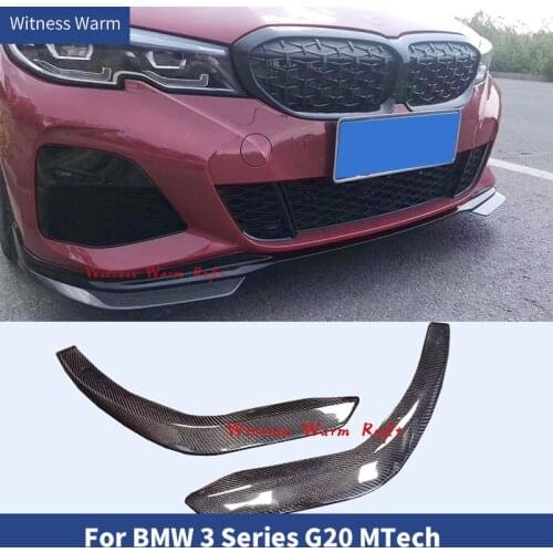 Car Front Bumper Splitters Spoiler For BMW 3 Series G20 G28 M Sport 2019 2020 Carbon Fiber/FRP Front air knife wind knife