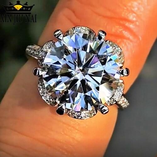 Luxury Female Crystal Zircon Stone Ring Cute Simple Finger Ring Wedding Band Promise Engagement Rings For Women
