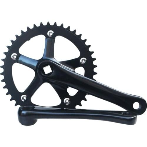 Folding Bike Crankset Crank Arm 165mm 130BCD Single speed 42T Chainwheel Aluminum Square hole Fixed Gear Road Bicycle Chain Ring