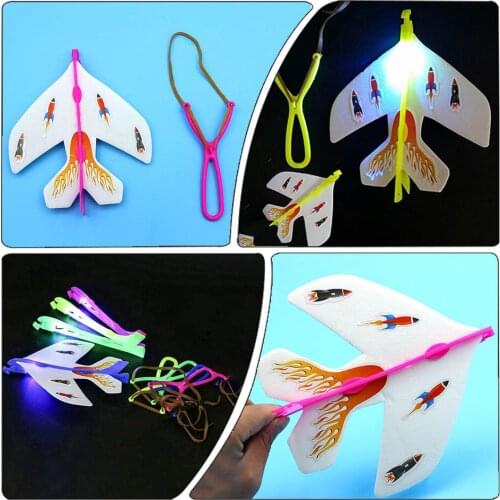 1Set Stretch Flash Arrows Aircraft Flying Toys Helicopter Led Light Kids Light Toys Color Random