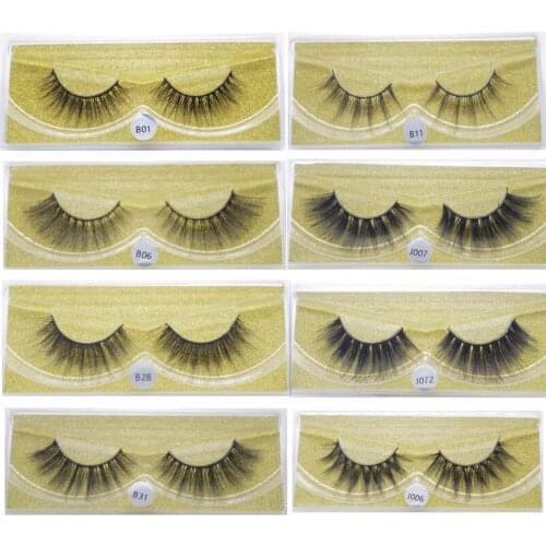 YioWio Natural 5D Mink Eyelashes Strip Lashes Maquillaje False Eyelashes Faux Cils Reusable Makeup Fluffy Fake Mink Lashes Bulk