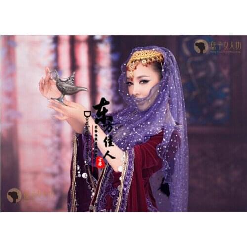 Mayila Minority Uygur Ethnic Group Princess Photography Costume for Women Sexy Full Set including PP background Paper