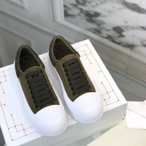 2021 Leather Round Toe Sports Canvas Sneakers Spring And Autumn Casual All-Match Breathable White Shoes INS Net Red Tide