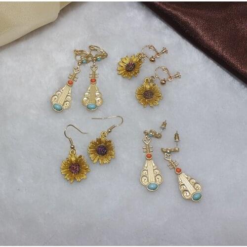 2021 New Creative Fashion Daisy Fiower Fresh Pipa Temperament Eardrop Sunflower Jewelry