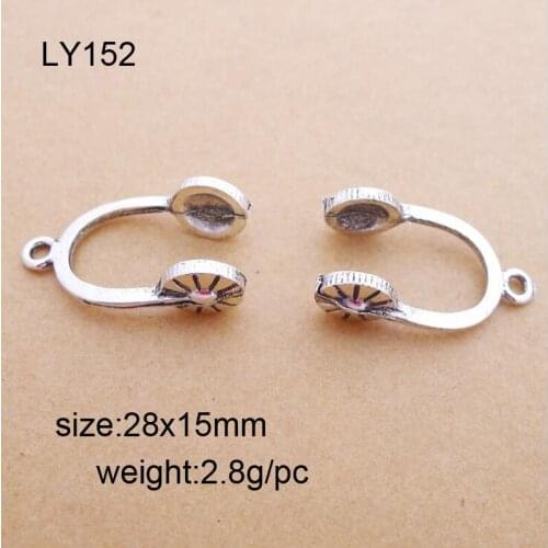 25pcs/lot 28x15mm Antique Silver Headset Alloy Charms Pendants 2.8g/pc