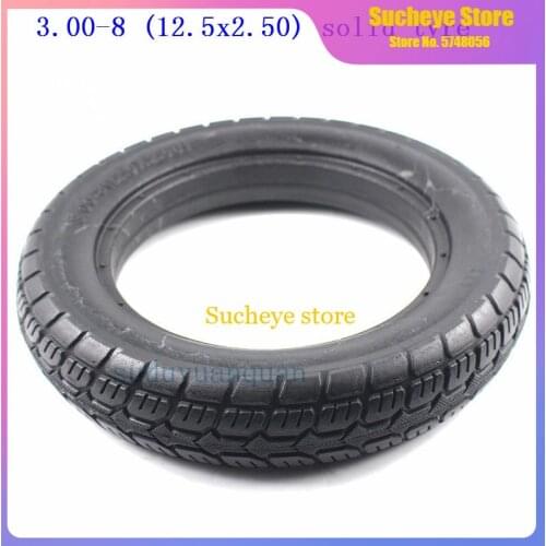 3.00-8 12.5X2.50 Tubeless Solid Tyre Elastic Tire for Mini Motorcycle Electric Vehicles Suitable for Hub Groove Width of 30-35MM