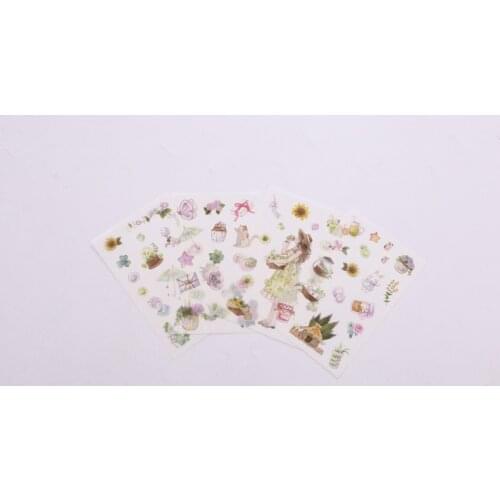 4pcs Fun summer girl paper decorative stickers diy decoration sticker for album scrapbooking Decoration papeleria sale