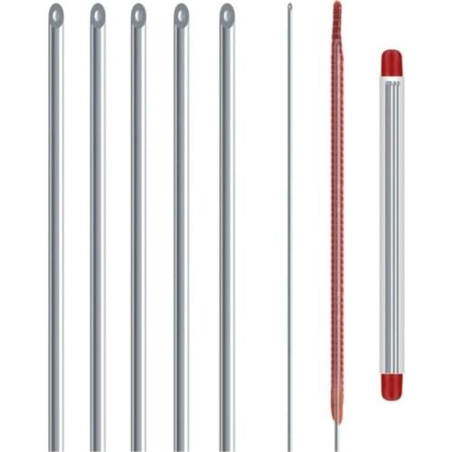 5 Pcs/set Metal Hollow Gas Needle Stainless Steel Fast Upper Bait Penetrate Earthworm Fishing Gear Accessories Tools