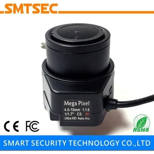 Auto Iris CCTV Lens CS Mount 12MP 4K Ultra HD MegaPixels1/1.7" 4.5-10mm Manual Zoom For Security 4K Camera (SL-HD4510AKP)