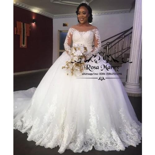 Princess Ball Gown Lace Bellanaija Wedding Dresses 2020 Vintage Long Sleeves Sequined Beaded Nigeria African Vestido De Novia