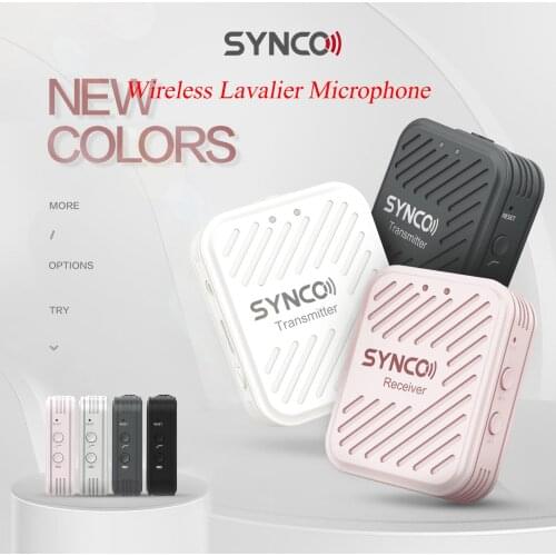 SYNCO G1 A1 G1A2 Wireless Microphone System 2.4GHz Interview Lavalier Lapel Mic Receiver for Phone DSLR Tablet camcorder 1 to 2