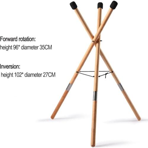 13.5 Inches Large Removable Dual Purpose Steel Tongue Drum Percussion Instrument Drum Stand Solid Wood Bracket