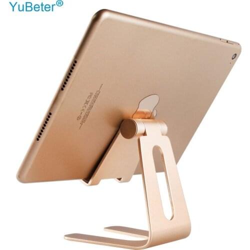 YuBeter Tablet Holder Desktop Stand For ipad 9.7 10.2 10.5 inch Rotation Aluminium Metal Phone holder For Samsung Xiaomi Huawei