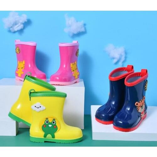 Kids Rain Boots Boy Girls Rainboots Waterproof Add Cashmere Keep Warm Shoes Cartoon Fashion Childrens Non-slip Baby Water Shoes