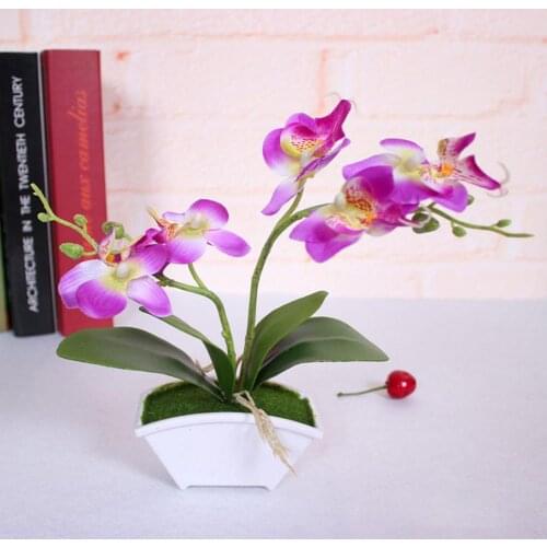 Artificial Butterfly Orchid Bonsai Fake Flower with Pot Table DecorationFor Living Room Home Garden Decoration