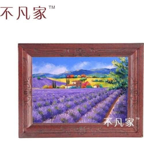 Wholesale Dollhouse 1:12 scale miniature classical lavender garden oil painting E-13