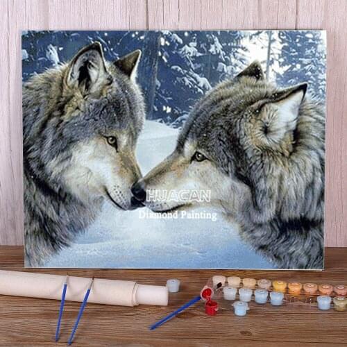 Wolf Snow Animal DIY Painting By Numbers Kit Acrylic Paints 40*50 Picture By Numbers Photo Loft Picture For Kids Art