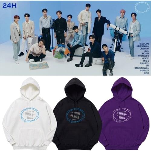 New Arrival K POP Kpop Seventeen Mini Album 24h Same Printing Pullover Hoodie Sweatshirts Women Long Sleeve Harajuku Streetwear