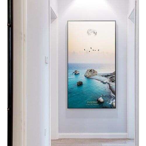 Ocean Waves Desert Wall Poster Sea Beach Landscape Canvas Print Nordic Scenery Painting Scandinavian Art Room Decoration Picture