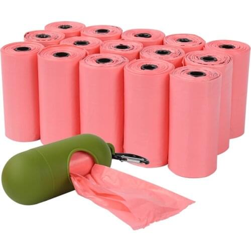 240 Counts Dog Poop Bag Biodegradable Dog Poop Bags Eco-Friendly Pet Waste Bags pink Clean Up Refill Rolls with a dispenser