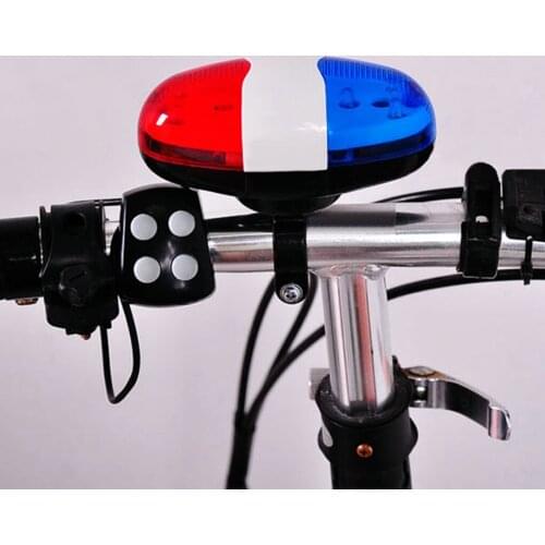 Durable Waterproof Multifunction Cycle Lamp +4 Loud Siren Sound Trumpet Police 6 LED Light Electronic Siren Bike Bell Dropship