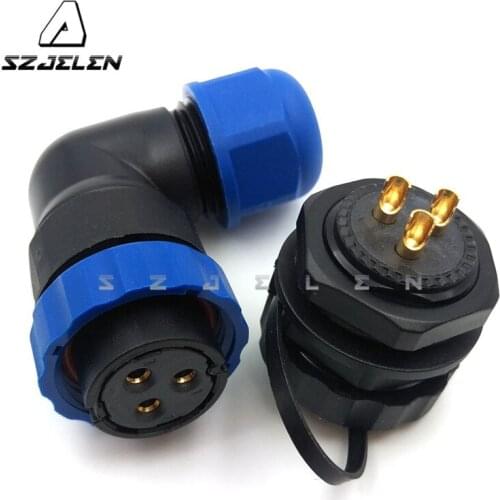 SD20TP-ZM , 3pin 90 degree elbow waterproof connector IP68, LED power connector, outdoor wire connector 3 pin