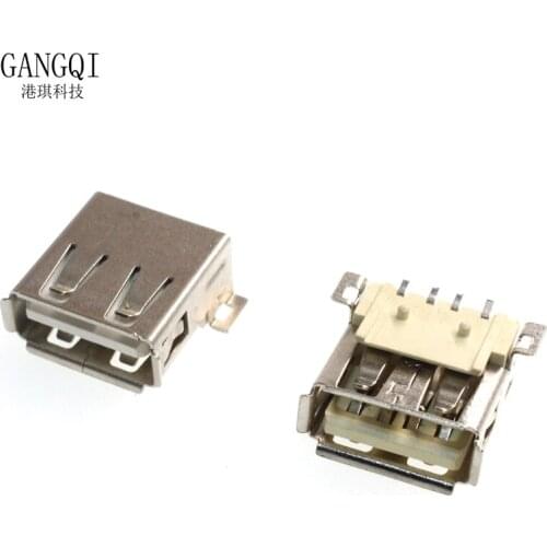 10PCS USB Type A Standard Port Female Solder Jacks Connector PCB Socket USB-A type SMT 4Pin