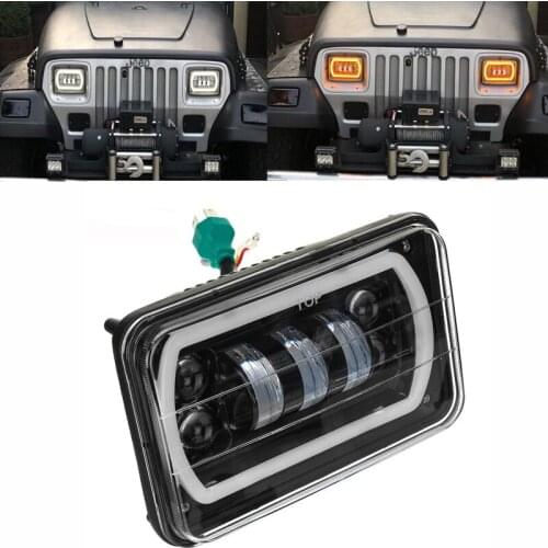 4x6'' LED Headlights DRL Lamp Hi/Low Beam Headlamp 60W for Suzuki DRL Peterbil Kenworth Freightinger Probe Chevrolet Motorcycle