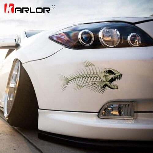 28*15cm 3D Fish Bones Funny Stickers Car Styling Car Stickers Vinyl Decal Personality Waterproof Motorcycle Auto Car Accessories