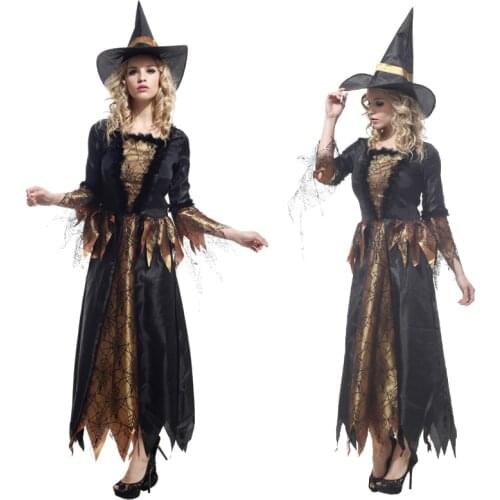 Halloween adult female witch cosplay costume girls film and television ball dress light suit slim summer new style
